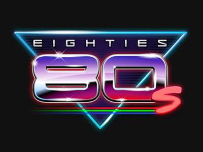 80s 80s chrome cool future glitter icon metal neon retro shiny triangle vector