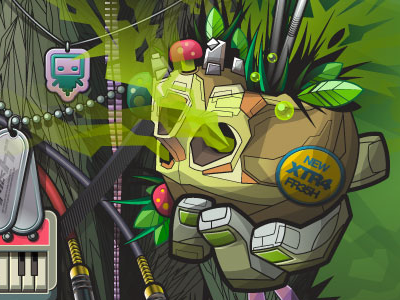 Jungle Juice acid ape electro furry poison robot robotic skull smoke synth vector voodoo