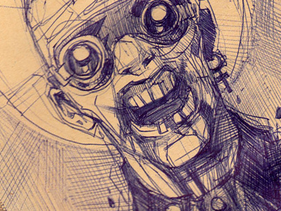 Zombie character drawing paper pen portrait sketch sketchbook zombie