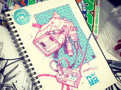 Cute Robot art character drawing sketch sketchbook