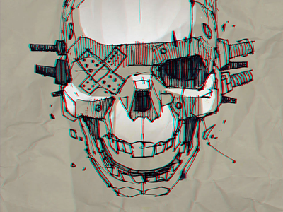 Future Punk Skull comics drawing freehand future mutant punk robot rock scifi sketch sketchbook skull