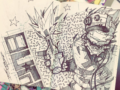 Burn characterdesign drawing freehand punk robots sketch sketchbook