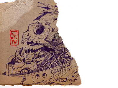 Skull astronaut character design cyberpunk drawing illustration robots scifi sketch skull skulls