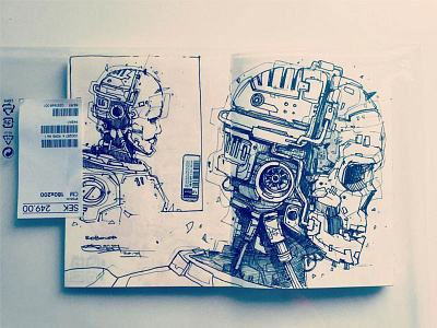 Robocop character design cyberpunk drawing illustration retro robots sketch sketchbook