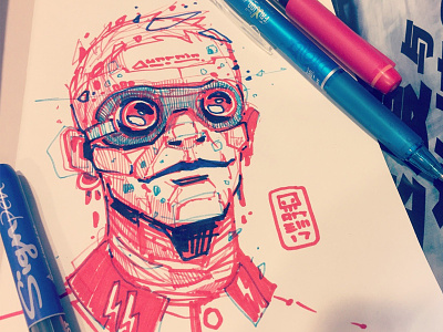 Sketchbook character drawing paper pen portrait sketch sketchbook zombie