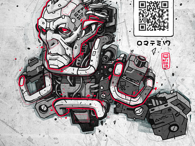 Mecha Goblin character creatures cyberpunk digitalart drawing illustration robot