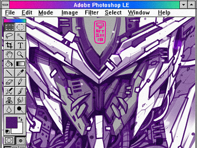 Gundam Face acid characterdesign creatures cyberpunk digitalart drawing retro robots