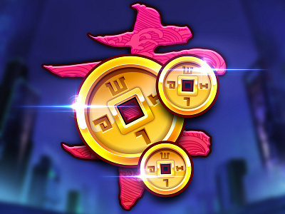 Coins Of Fortune art crispy futuristic game golden lush slots vector art