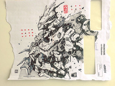 Mecha Sketch art characterdesign drawing paper robots sketch traditional art