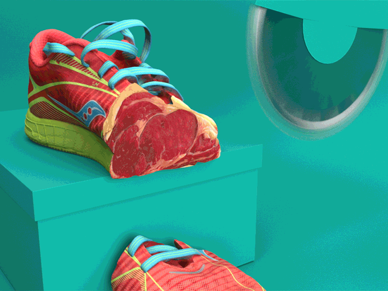 Shoe 3d gif maya meat shoe