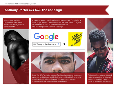 SFAF Storyboard A aids hiv san francisco storyboard user research ux design