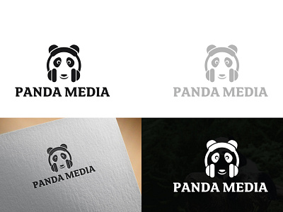 Panda Media Logo animal logo branding businesslogo companylogo design logo design media company logo media logo music app music logo music player musician panda logo vector vintage