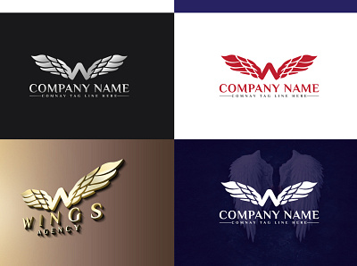 W letter logo Wings logo agency agent branding businesslogo companylogo design letter logo logo logo design vector w letter logo wings logo w letter logo wings logo