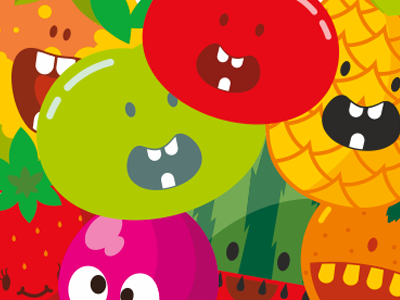 Mix faces fruit illustration mix smiles