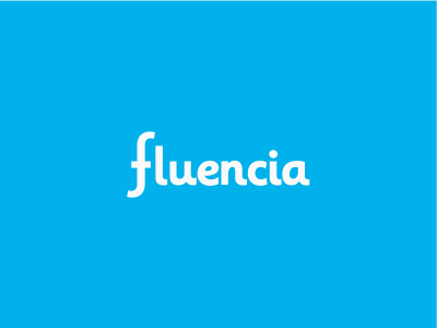 Fluencia language logo script spanish type