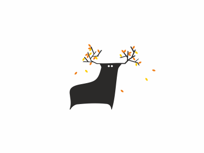 October animal autumn branches bull leaves logo wip