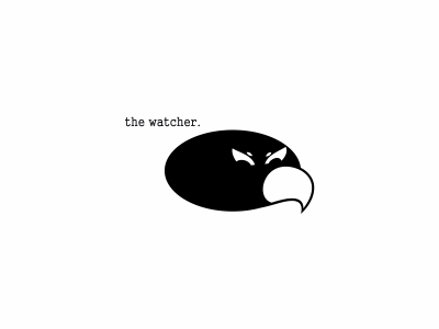 The Watcher design fox hole illustration logo tail watcher