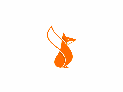 Fox design fox logo orange tail wild
