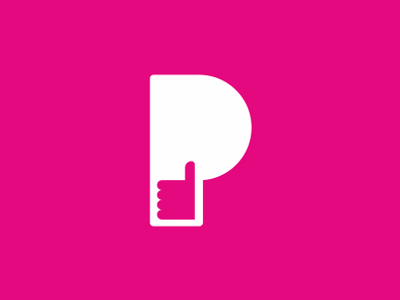 P design like logo negative space p pals thumbs up you still reading this
