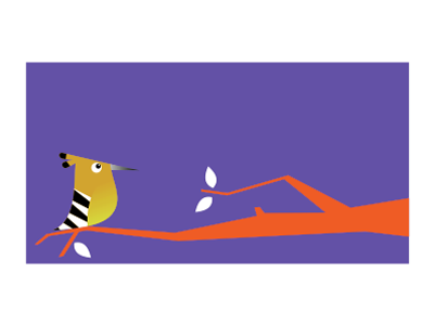 Hoopoe art bird branch colours graphic hoopoe illustration story vector