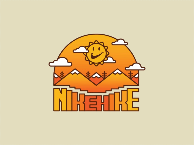 Nike Hike Animation adventure after effects animation badge branding concept explore gif graphic design hike icon illustration logo loop minimal nike outdoor patch trekking vector