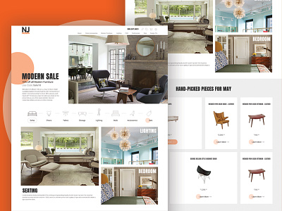NJ Modern - Homepage Design furniture homepage modern ui webdesign