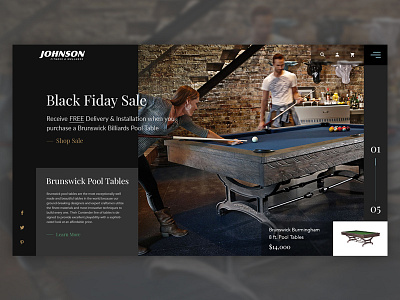 Johnson Fitness & Wellness - Billiards Homepage billiards homepage homepage design ui ui design ux ux ui ux design