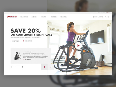 JFW Ecommerce Homepage above the fold ecommerce fitness homepage design ux ui