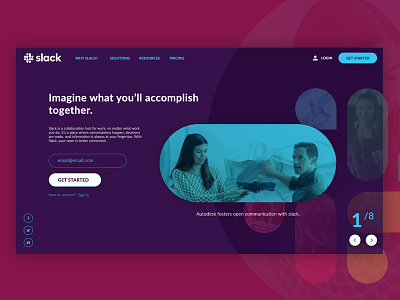 Slack Homepage Redesign Concept above the fold design homepage redesign slack ui ui ux design web design web development website design