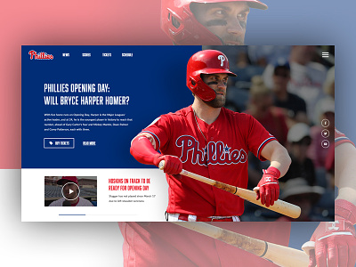 Philadephia Phillies - MLB Opening Day above the fold abovethefold design homepage mlb phila philadelphia phillies ui ui ux design ux ui webdesign