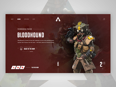 Apex Legends Bloodhound Profile By Dustin Duchene For Rise On Dribbble