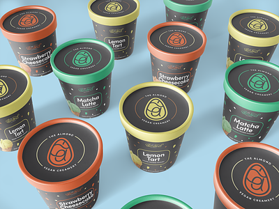 The Almond (1/3) branding frozen yogurt hand lettering landing page lettering packaging stationery typography ui ux