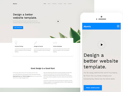 Atomic Free HTML5 Website Template design html html5 template ui ux website