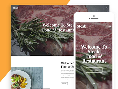 Steak Free Website Template For Restaurant HTML design html html5 restaurant template ui ux website