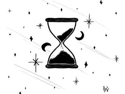 Time art feeling illustration illustration art minimalistic photoshop simple sketch stars tattoo time timeless universe