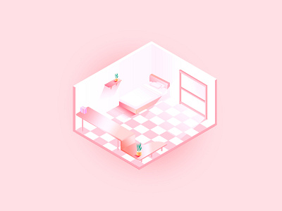 Pink home design icon illustration ui 设计