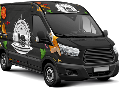 Food van wrap design branding design flat illustration illustrator logo vector