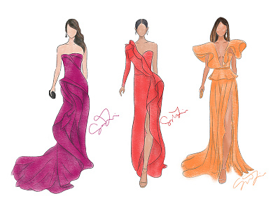 Red Carpet — Fashion Figures digital illustration fashion fashion illustration illustration procreate red carpet