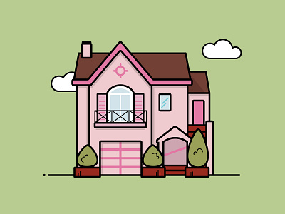 Pink House — Home Series architecture home house illustration san francisco