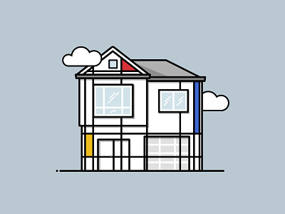 Mondrian House — Home Series architecture building home house illustration san francisco sunset vector