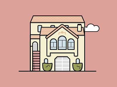 Pastel House — Home Series architecture flat illustration home house illustration illustrator san francisco vector
