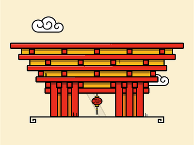 Chinese New Year — Home Series architecture china chinese chinese new year chinese pavilion home house icon illustration vector