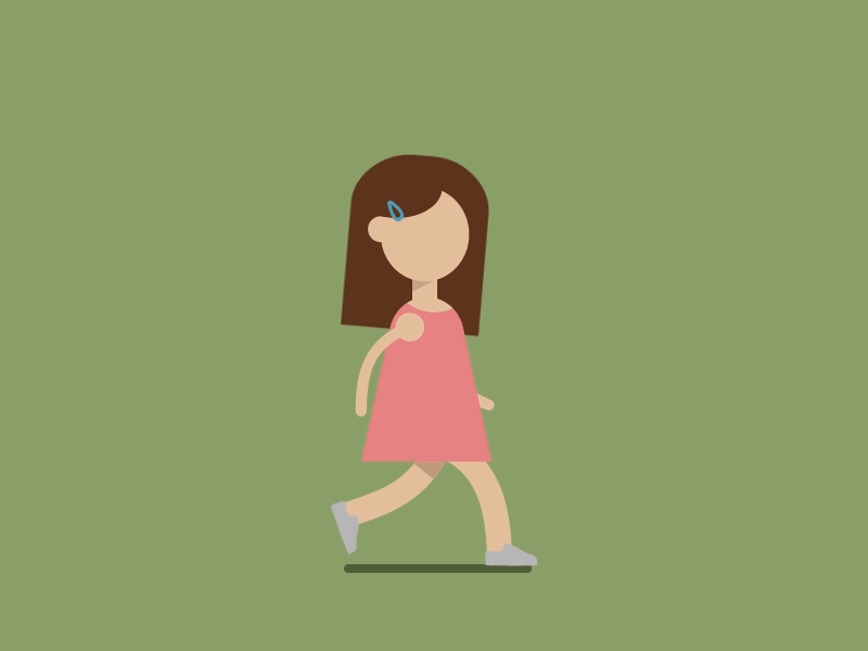 Walk Cycle Girl after effects animation character cycle gif girl illustrator motion vector walk cycle