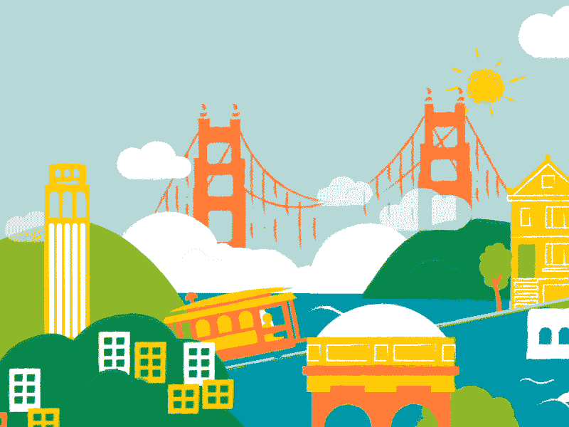 San Francisco Cable Car — Horizontal Journey Series after effects animation cable car illustration san francisco