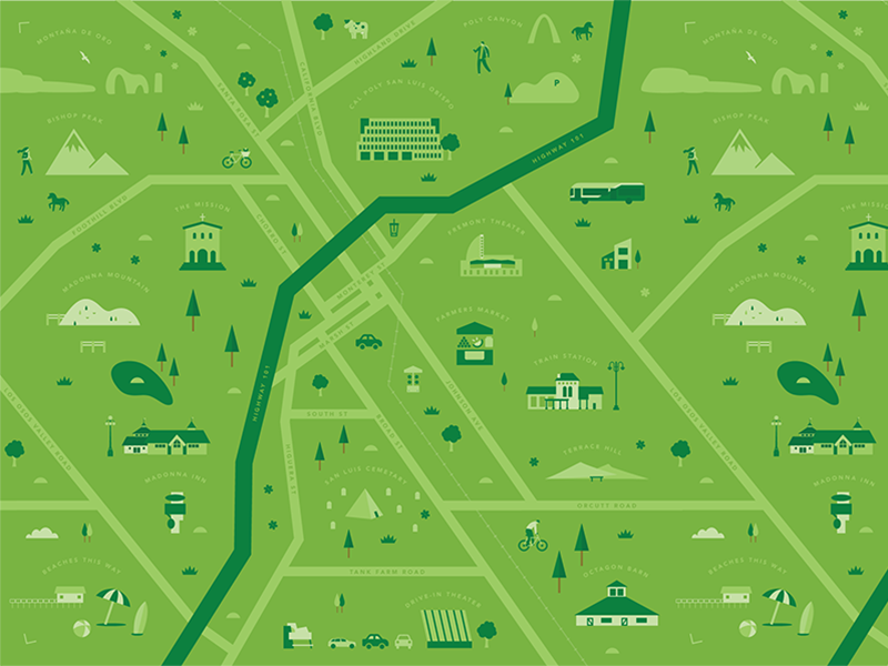 San Luis Obispo Map By Sophia Liu On Dribbble   Final Dribbble Slo Map Copy 