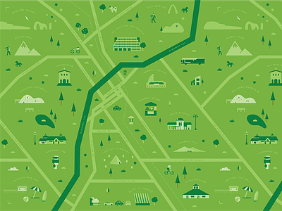 San Luis Obispo Map green illustration map pattern roads san luis obispo