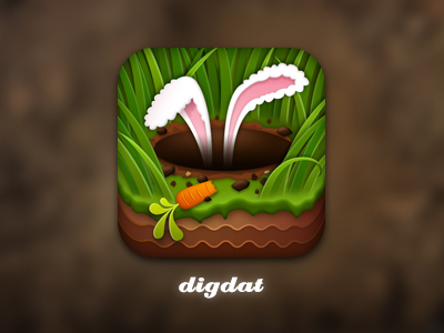 digdat app icon app app icon carrot dig digdat dirt ears grass icon ios rabbit wangmander