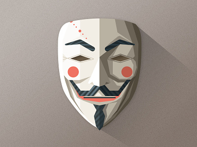V anonymous face geometric illustration mask v vendetta wangmander