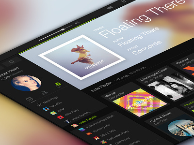 Spotify app music perspective player spotify ui