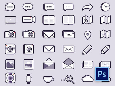 48 Icons Free PSD book chat free icons location mail news photo picture pin psd wangmander